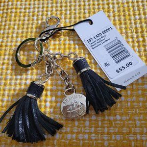 Brahmin Tassel Key Ring in Black Holmes